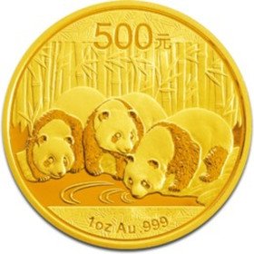 500 Yuan, China, 2013, Gold - Panda, Reverse