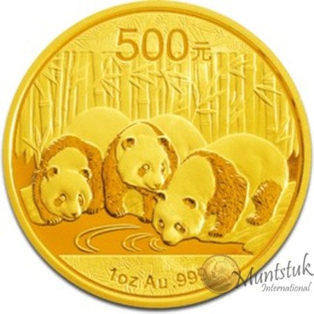 500 Yuan, China, 2013, Gold - Panda, Reverse