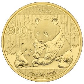 500 Yuan, China, 2012, Gold - Panda, Reverse