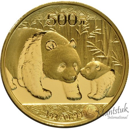500 Yuan, China, 2011, Gold - Panda reverse