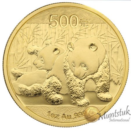 500 Yuan, China, 2010, Gold - Panda reverse