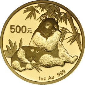 500 Yuan, China, 2007, Gold - Panda reverse
