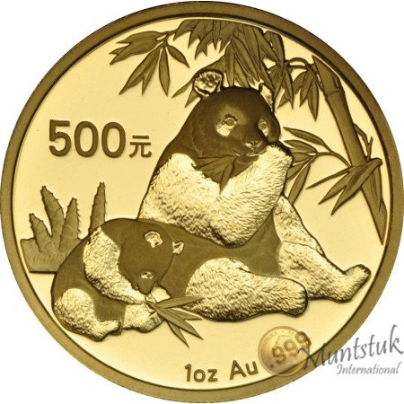500 Yuan, China, 2007, Gold - Panda reverse