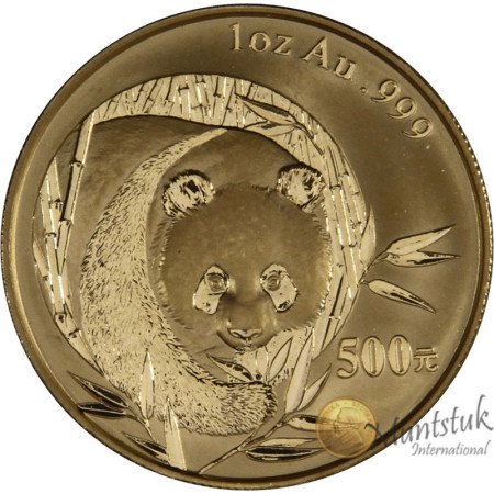 500 Yuan, China, 2003, Gold - Panda reverse