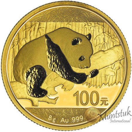 100 Yuan, China, 2016, Gold - Panda reverse