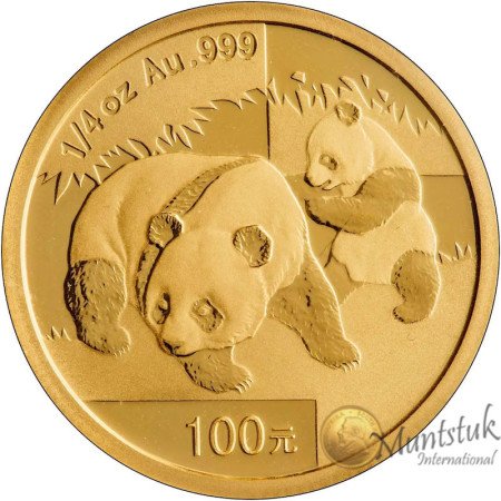 100 Yuan, China, 2009, Gold - Panda reverse