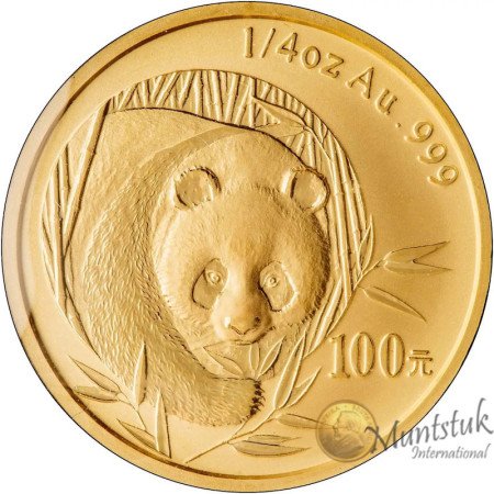 100 Yuan, China, 2003, Gold - Panda reverse