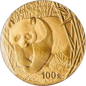 100 Yuan, China, 2002, Gold - Panda reverse