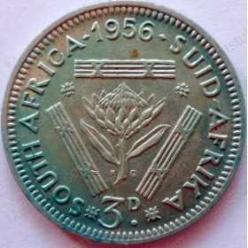 Threepence, South Africa, 1956, Silver