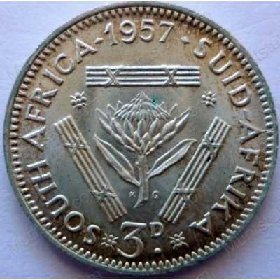 Threepence, South Africa, 1957, Silver