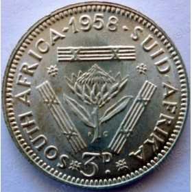 Threepence, South Africa, 1958, Silver
