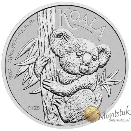 1/10 oz, Australian, 2024, Platinum - Koala Reverse
