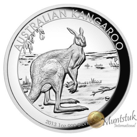 1 oz, Australia, 2013, Silver - Kangaroo, reverse