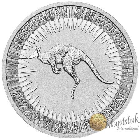 1 oz, Australian, 2022, Platinum - Kangaroo, reverse