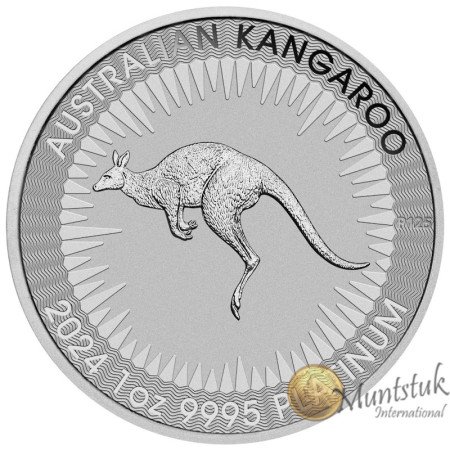1 oz, Australian, 2024, Platinum - Kangaroo, reverse