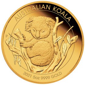 5 oz, Australian, 2021, Gold - Koala, reverse