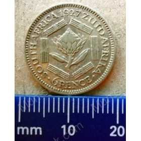 SixPence, South Africa, 1927, Silver