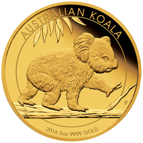 5 oz, Australian, 2016 Gold - Koala, reverse