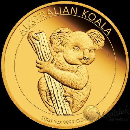 5 oz, Australian, 2020, Gold - Koala, reverse
