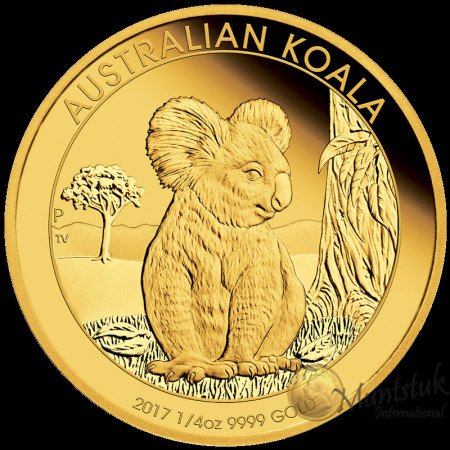 1/4 oz, Australian, 2017, Gold - Koala, reverse