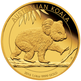 1/4 oz, Australian, 2016, Gold - Koala, reverse