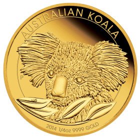 1/4 oz, Australian, 2014, Gold - Koala, reverse