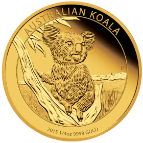 1/4 oz, Australian, 2015, Gold - Koala, reverse