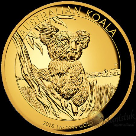 1 oz, Australia, 2015, Gold - Koala, reverse