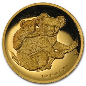 1 oz, Australia, 2008, Gold - Koala, reverse