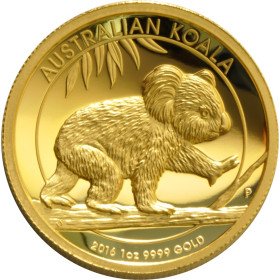 1 oz, Australia, 2016, Gold - Koala, reverse
