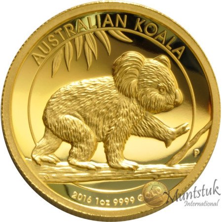 1 oz, Australia, 2016, Gold - Koala, reverse