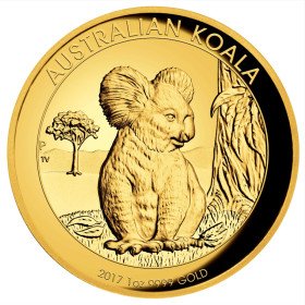 1 oz, Australia, 2017 Gold - Koala, reverse