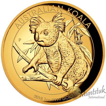 1 oz, Australia, 2018, Gold - Koala, reverse