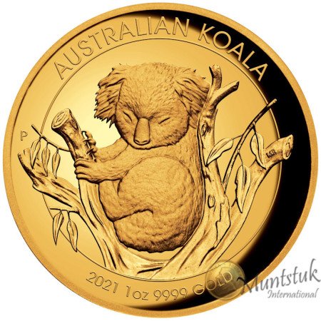 1 oz, Australia, 2021, Gold - Koala, reverse