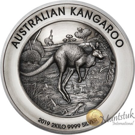 2kg, Australia, 2019, Silver -  Kangaroo, reverse