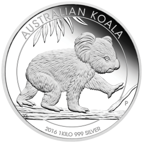 1kg, Australia, 2016, Silver - Koala, reverse