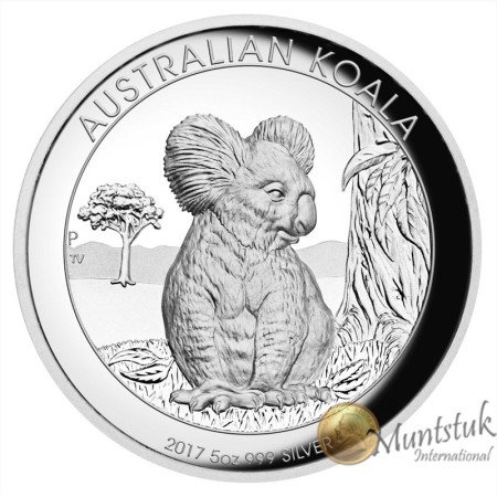 5 oz, Australia, 2017, Silver - Koala, reverse