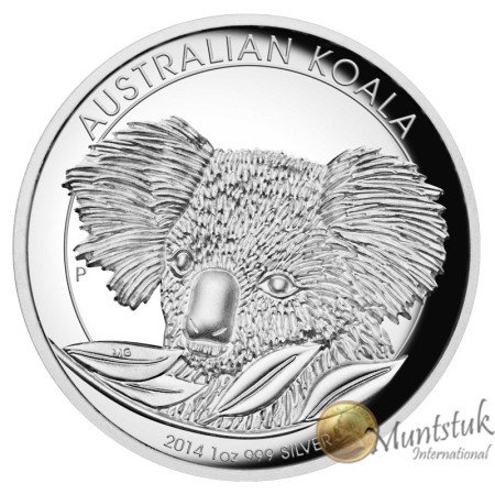 1 oz, Australia, 2014, Silver - Koala, reverse