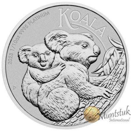1/10 oz, Australia, 2023, Platinum - Koala, reverse