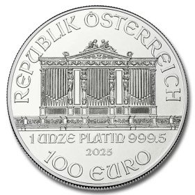 1 oz, Austria, 2025, Platinum - Vienna Philharmonic, reverse