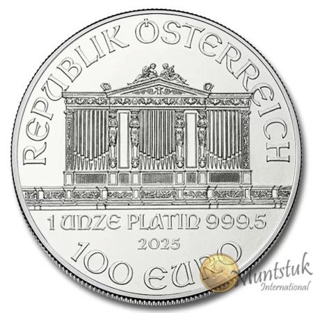1 oz, Austria, 2025, Platinum - Vienna Philharmonic, reverse