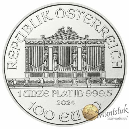 1 oz, Austria, 2024, Platinum - Vienna Philharmonic, reverse