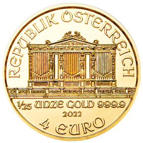 1/25 oz, Austria, 2022, Gold - Vienna Philharmonic, reverse
