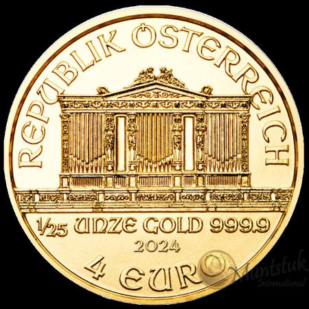 1/25 oz, Austria, 2024, Gold - Vienna Philharmonic, reverse