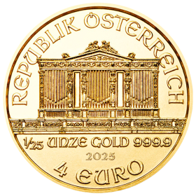 1/25 oz, Austria, 2025, Gold - Vienna Philharmonic, reverse