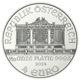 1/25 oz, Austria, 2024, Platinum - Vienna Philharmonic, reverse