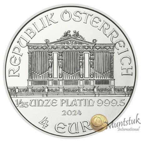1/25 oz, Austria, 2024, Platinum - Vienna Philharmonic, reverse