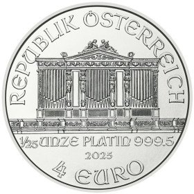 1/25 oz, Austria, 2025, Platinum - Vienna Philharmonic, reverse