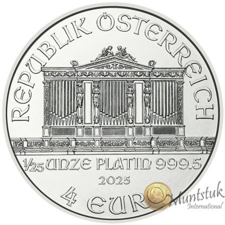 1/25 oz, Austria, 2025, Platinum - Vienna Philharmonic, reverse