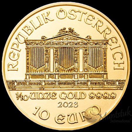 1/2 oz, Austria, 2023, Gold - Vienna Philharmonic, reverse